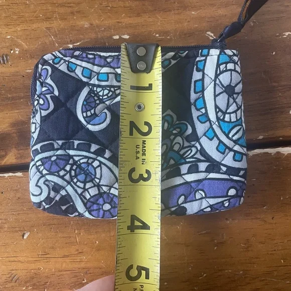 Vera Bradley DEEP NIGHT PAISLEY Blue Card Case ID holder Wallet Pouch Bag - Picture 3 of 7